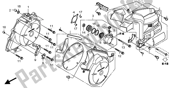 All parts for the A. C. Generator Cover of the Honda VFR 1200 FD 2011