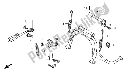 All parts for the Stand of the Honda SH 300A 2011
