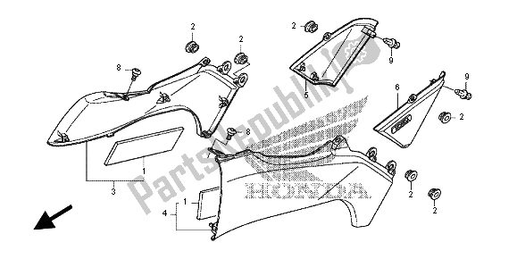 All parts for the Side Panel of the Honda NC 700D 2012