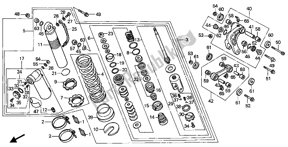 Todas las partes para Cojín Trasero de Honda XR 600R 1989