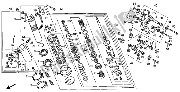 Todas las partes para Cojín Trasero de Honda XR 600R 1989