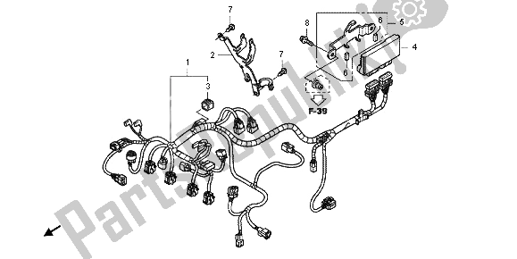 All parts for the Sub Harness of the Honda CBF 1000F 2012