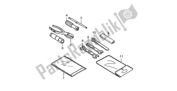 Todas as partes de Ferramentas do Honda ANF 125 2010