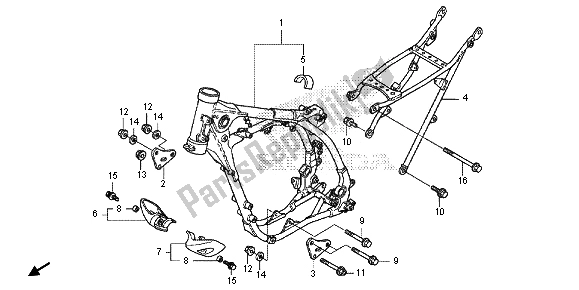 Tutte le parti per il Corpo Del Telaio del Honda CRF 150 RB LW 2013