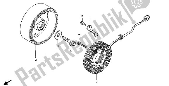 All parts for the Generator of the Honda CBR 600F 2007