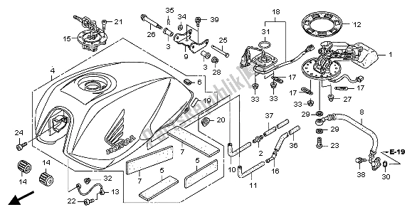 Tutte le parti per il Serbatoio Di Carburante del Honda CB 1300 2007