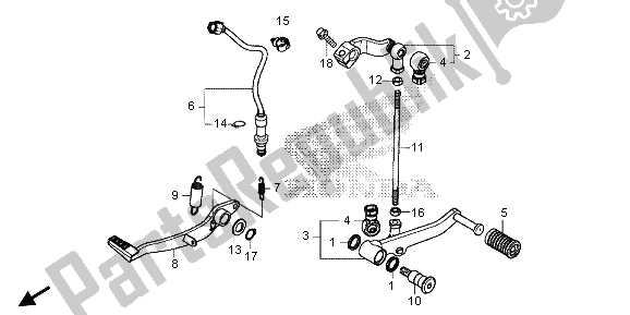 Todas as partes de Pedal do Honda CBR 500R 2013