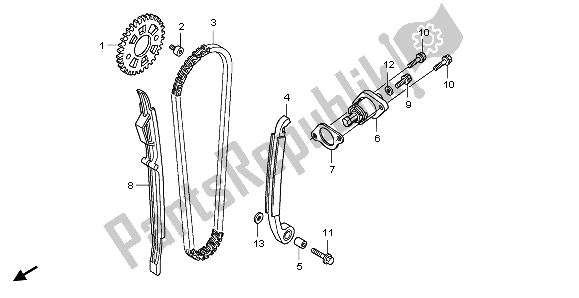 Todas las partes para Cadena De Levas Y Tensor de Honda CRF 150 RB LW 2009