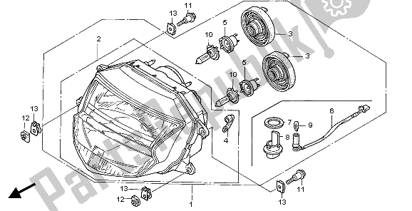 Alle onderdelen voor de Koplamp (eu) van de Honda CBR 1100 XX 2006