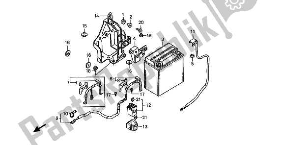 All parts for the Battery of the Honda ST 1100 1993