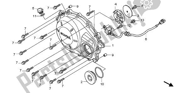 Todas las partes para Tapa Del Cárter Derecho de Honda CBF 1000T 2007