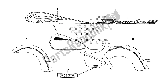 Tutte le parti per il Emblema del Honda VT 750 CS 2013