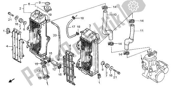 All parts for the Radiator of the Honda CR 500R 1997