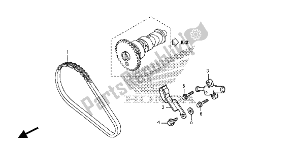 All parts for the Cam Chain & Tensioner of the Honda TRX 420 FE Fourtrax Rancher 4X4 ES 2013