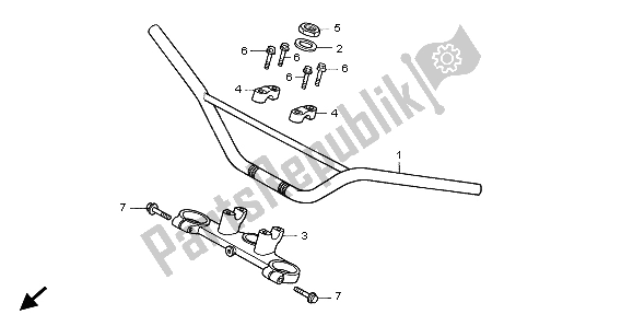 Todas las partes para Manejar Tubo Y Puente Superior de Honda CR 80R SW 2001