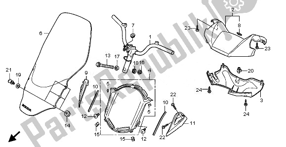All parts for the Handle Pipe & Handle Cover of the Honda FES 150 2008