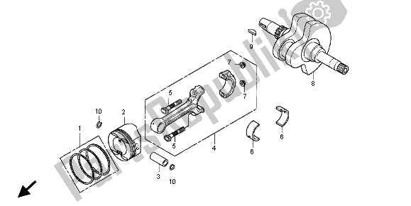 All parts for the Crankshaft & Piston of the Honda SH 300R 2012