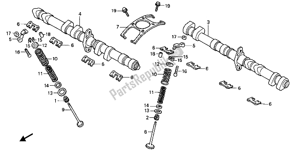 Tutte le parti per il Albero A Camme E Valvola del Honda CBR 1000F 1988