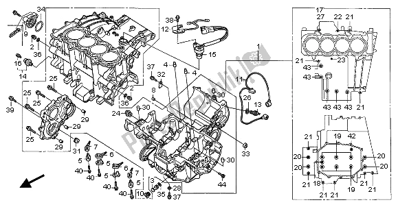 Todas las partes para Caja Del Cigüeñal de Honda CBR 1000 RR 2005