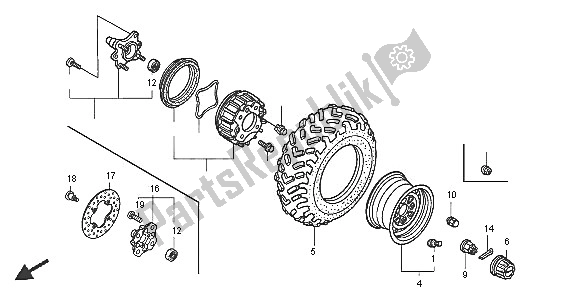 Todas las partes para Rueda Delantera de Honda TRX 500 FA Fourtrax Foreman 2005