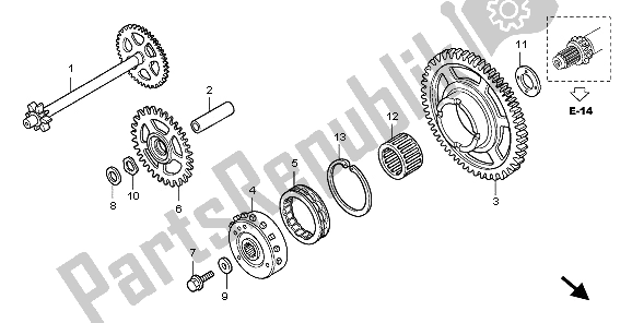 All parts for the Starting Clutch of the Honda CBF 1000S 2009