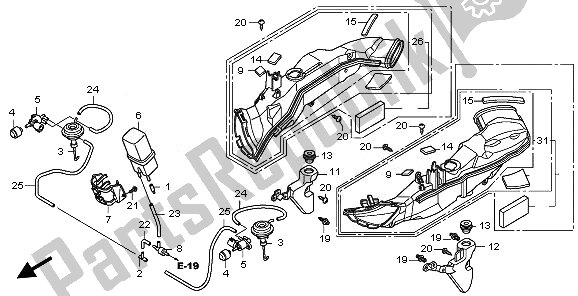 All parts for the Air Intake Duct & Solenoid Valve of the Honda CBR 1000 RR 2010