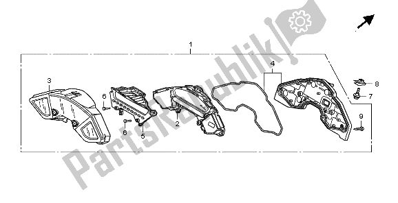 Todas as partes de Metro (kmh) do Honda CB 1000R 2009