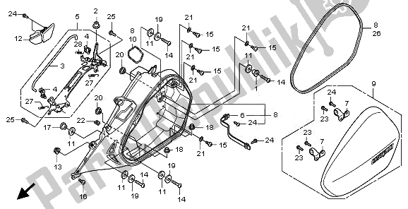 All parts for the L. Saddlebag of the Honda NT 700 VA 2010