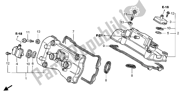 Tutte le parti per il Coperchio Della Testata del Honda VFR 800 2006