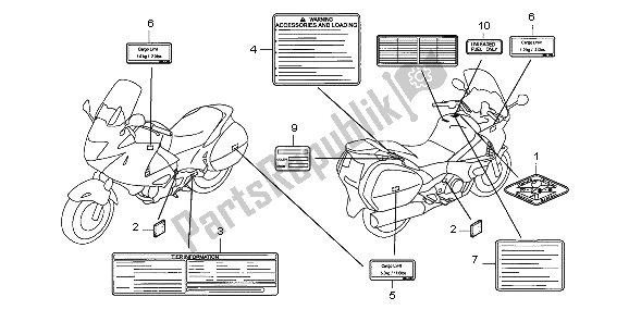 All parts for the Caution Label of the Honda NT 700 VA 2006