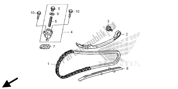 All parts for the Cam Chain & Tensioner of the Honda SH 300A 2013