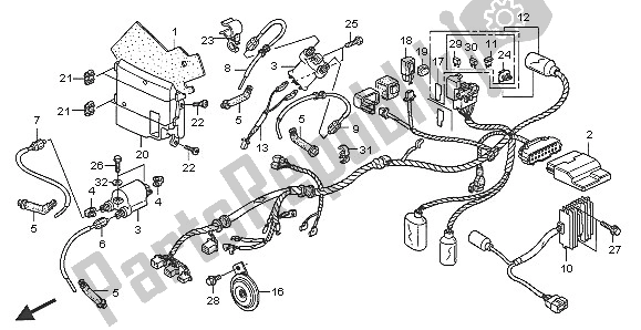 Todas las partes para Arnés De Cables de Honda VTX 1300S 2005