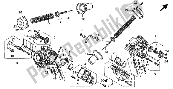 Todas las partes para Carburador (componentes) de Honda VT 1100C3 1999