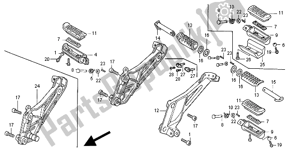 Alle onderdelen voor de Stap van de Honda CB 500S 2000