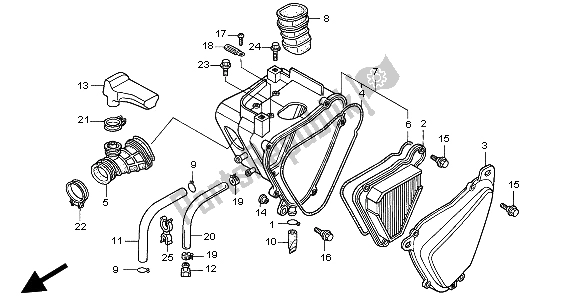 All parts for the Air Cleaner of the Honda CLR 125 1998