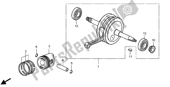 Tutte le parti per il Albero Motore E Pistone del Honda CRF 50F 2010