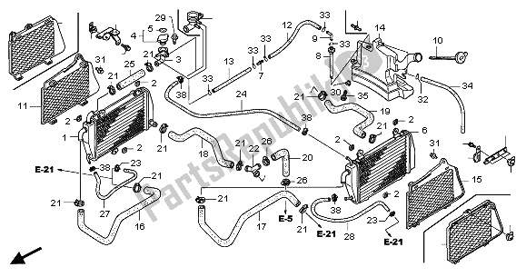 Toutes les pièces pour le Radiateur du Honda GL 1800A 2001