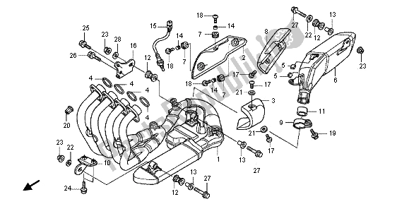 Tutte le parti per il Silenziatore Di Scarico del Honda CB 600 FA Hornet 2012