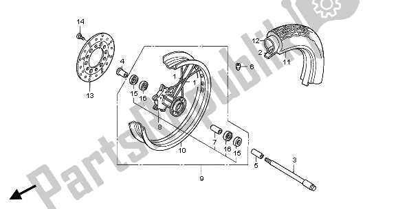 Todas as partes de Roda Da Frente do Honda VT 125C2 2001