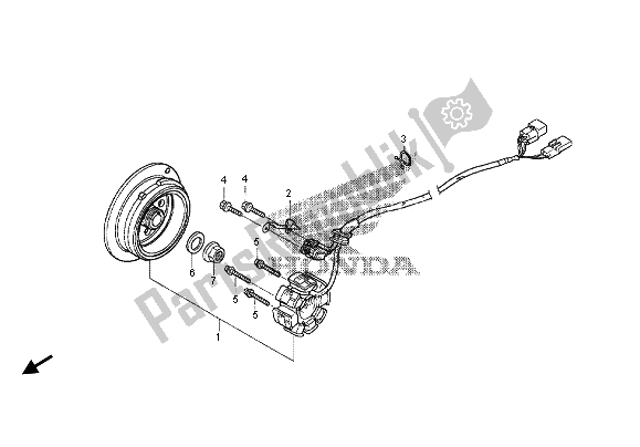 Alle onderdelen voor de Generator van de Honda CRF 250X 2012