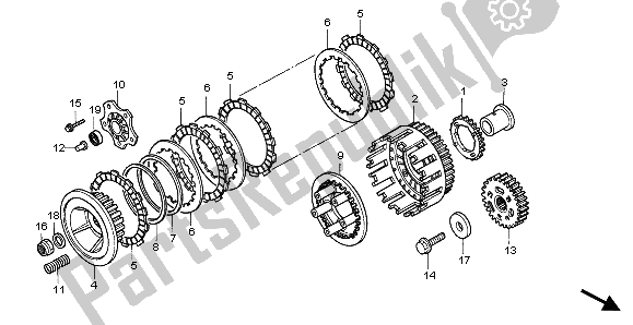 Toutes les pièces pour le Embrayage du Honda XRV 750 Africa Twin 1996