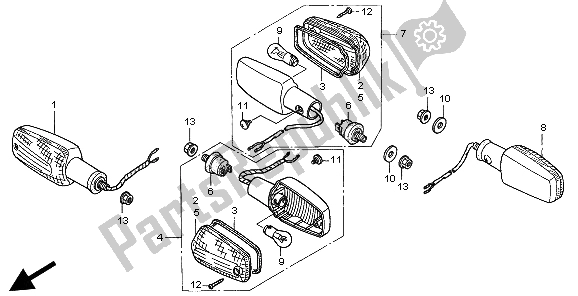 Tutte le parti per il Winker del Honda CB 600F Hornet 1998