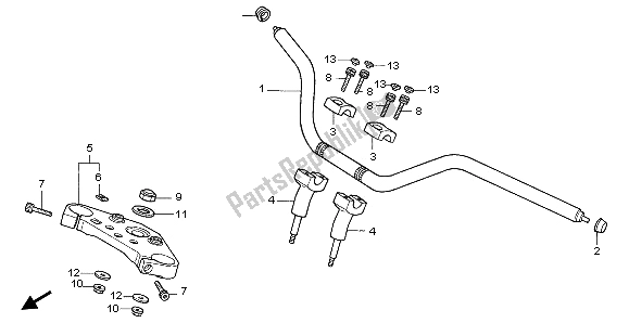 Tutte le parti per il Gestire Il Tubo E Il Ponte Superiore del Honda VF 750C 1995