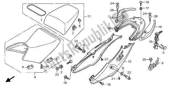 All parts for the Seat & Cowl of the Honda CBF 1000 2008