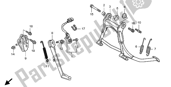 All parts for the Stand of the Honda GL 1800 2010