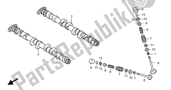 Tutte le parti per il Albero A Camme E Valvola del Honda CBR 1100 XX 2002