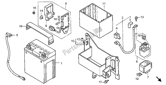 All parts for the Battery of the Honda CA 125 1996