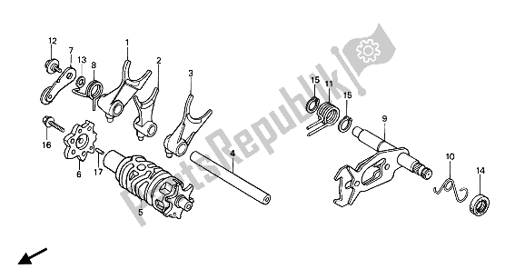 Toutes les pièces pour le Tambour De Changement Et Fourchette De Changement du Honda XR 250R 1989