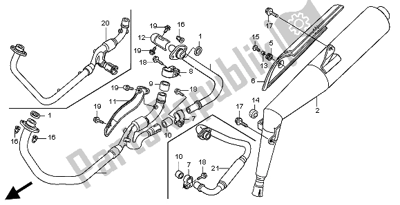 All parts for the Exhaust Muffler of the Honda XL 125V 2004