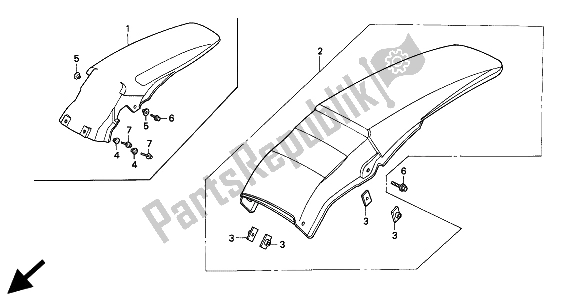 Todas las partes para Guardabarros Trasero de Honda CR 250R 1994